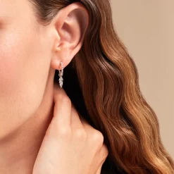 Histoire d'Or Créoles Callie Argent Blanc Clearance