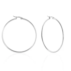 Histoire d'Or Créoles Carmela Acier Blanc Clearance