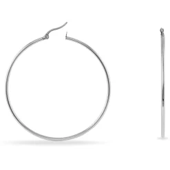 Histoire d'Or Créoles Carmela Acier Blanc Clearance