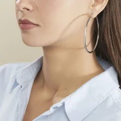 Histoire d'Or Créoles Carmeline Acier Blanc Sale