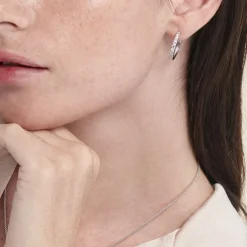 Histoire d'Or Créoles Classique Argent Blanc Jussi Oxyde De Zirconium Best