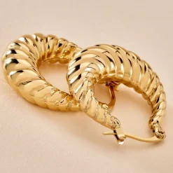 Histoire d'Or Créoles Clive Acier Doré Best