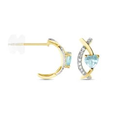 Histoire d'Or Créoles Clothilde Or Jaune Topaze Oxyde De Zirconium or jaune topaze bleu sky Sale