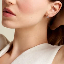 Histoire d'Or Créoles Clothilde Or Jaune Topaze Oxyde De Zirconium or jaune topaze bleu sky Sale