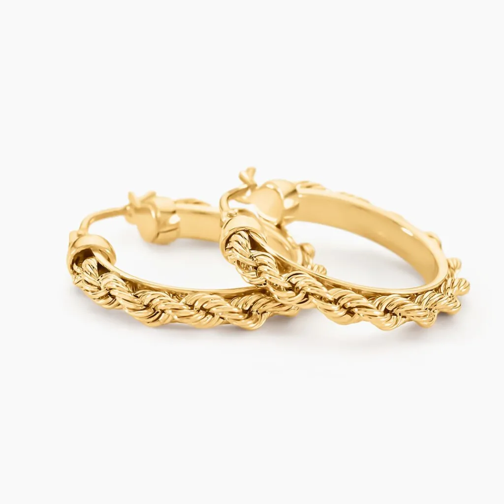 Histoire d'Or Créoles Cordeline Or Jaune New