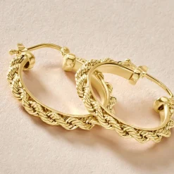 Histoire d'Or Créoles Cordeline Or Jaune New