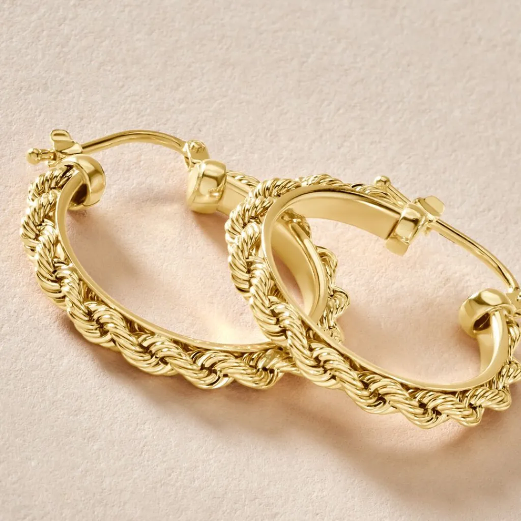 Histoire d'Or Créoles Cordeline Or Jaune New