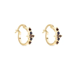 Histoire d'Or Créoles Céphée Plaqué Or Doré Pierres De Synthèses Best