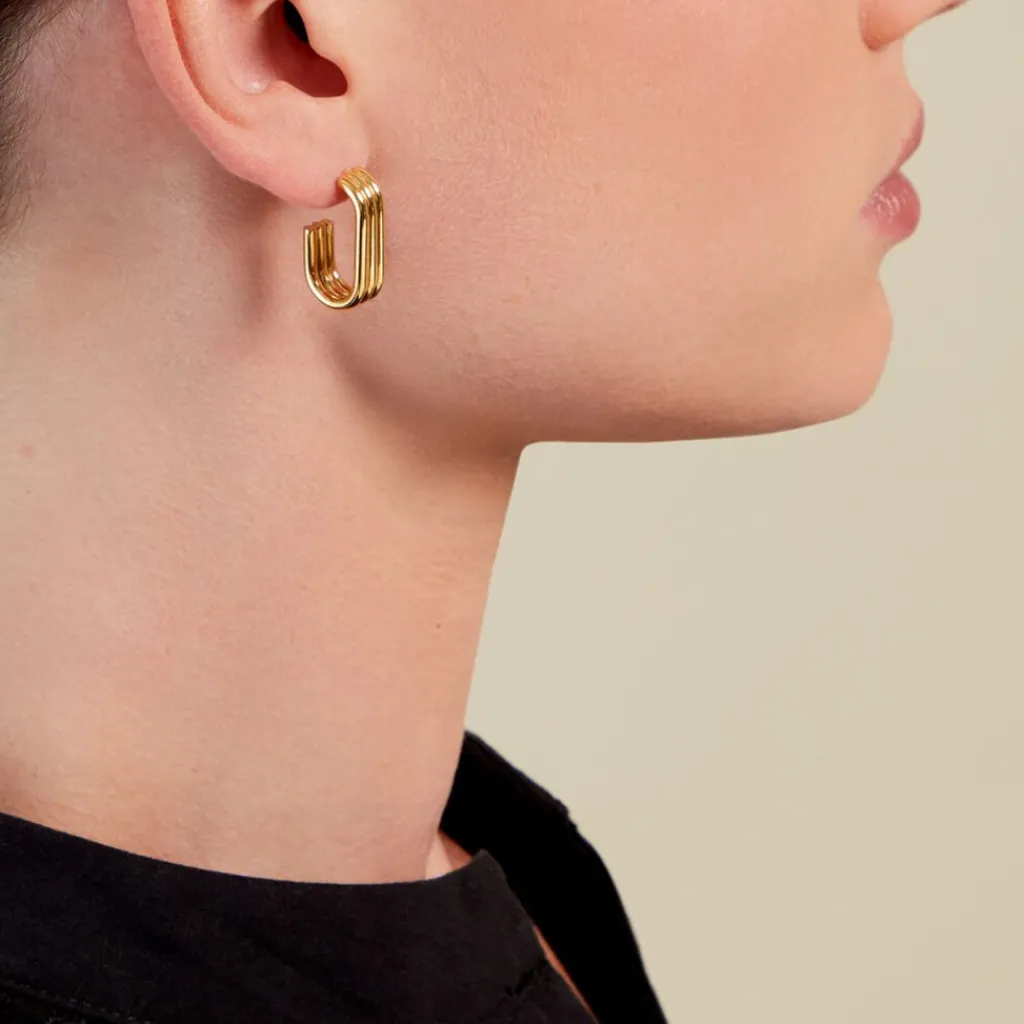 Histoire d'Or Créoles Dafnie Acier Jaune Best