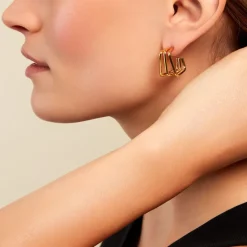 Histoire d'Or Créoles Dieppe Acier Jaune Discount