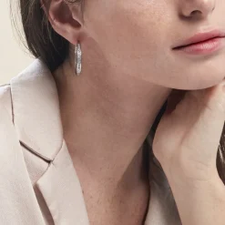 Histoire d'Or Créoles Django Argent Blanc Oxyde De Zirconium Hot