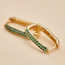 Histoire d'Or Créoles Domingo Plaqué Or Jaune Spinelle Synthétique plaqué or jaune spinelle vert Sale