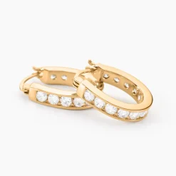 Histoire d'Or Créoles Doryne Plaqué Or Jaune Oxyde De Zirconium New