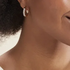 Histoire d'Or Créoles Doryne Plaqué Or Jaune Oxyde De Zirconium New