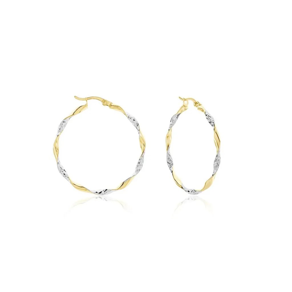 Histoire d'Or Créoles Eleanie Fil Vrille Or Bicolore Best