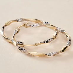 Histoire d'Or Créoles Eleanie Fil Vrille Or Bicolore Best