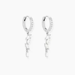 Histoire d'Or Créoles Elnore Argent Blanc Oxyde De Zirconium Hot