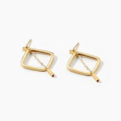 Histoire d'Or Créoles Elyette Carre Ajoure Or Jaune Discount