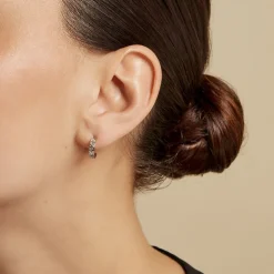 Histoire d'Or Créoles Emaline Argent Blanc Oxyde De Zirconium New