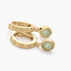 Histoire d'Or Créoles Ensoleillée Plaqué Or Jaune Aventurine Discount