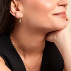 Histoire d'Or Créoles Ensoleillée Plaqué Or Jaune Aventurine Discount