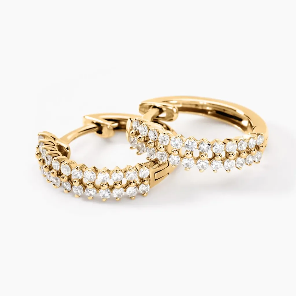 Histoire d'Or Créoles Epiphany Or Jaune Diamant Synthétique Sale