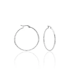 Histoire d'Or Créoles Esaias Acier Blanc Hot