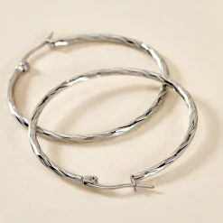 Histoire d'Or Créoles Esaias Acier Blanc Hot