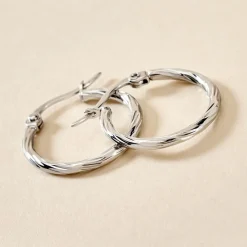 Histoire d'Or Créoles Esaias Acier Blanc Online