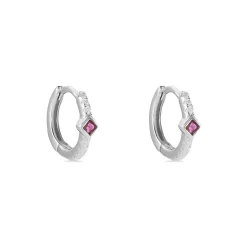 Histoire d'Or Créoles Fane Argent Rhodié Oxyde De Zirconium argent blanc oxyde Online