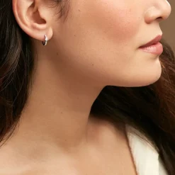 Histoire d'Or Créoles Fane Argent Rhodié Oxyde De Zirconium argent blanc oxyde Online