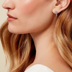 Histoire d'Or Créoles Galliane Argent Blanc Oxyde De Zirconium Sale