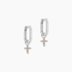 Histoire d'Or Créoles Glynis Argent Blanc Oxyde De Zirconium Sale