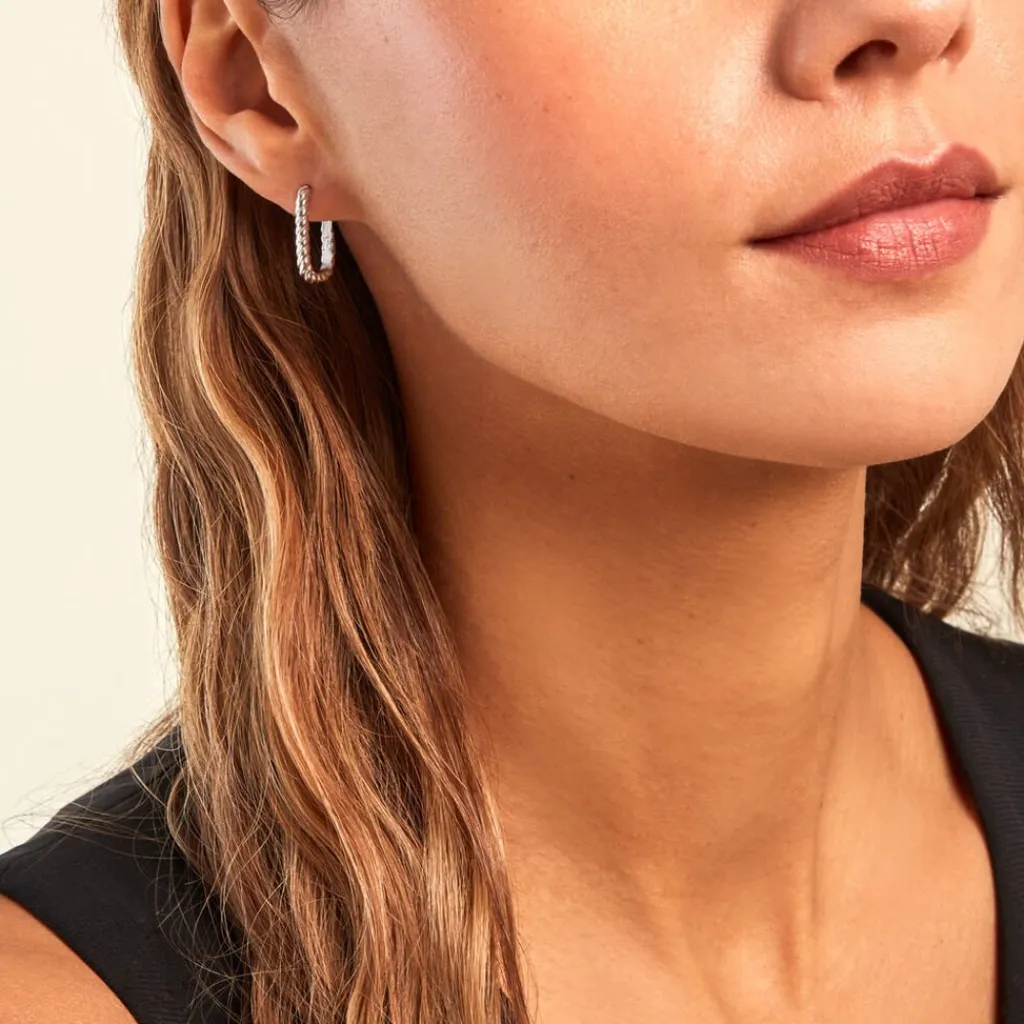 Histoire d'Or Créoles Hari Argent Argenté argent blanc Hot