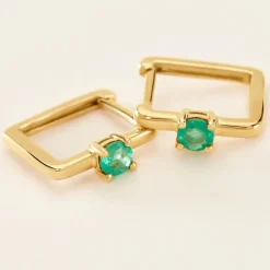 Histoire d'Or Créoles Harmonie Or Jaune Emeraude or jaune émeraude Clearance