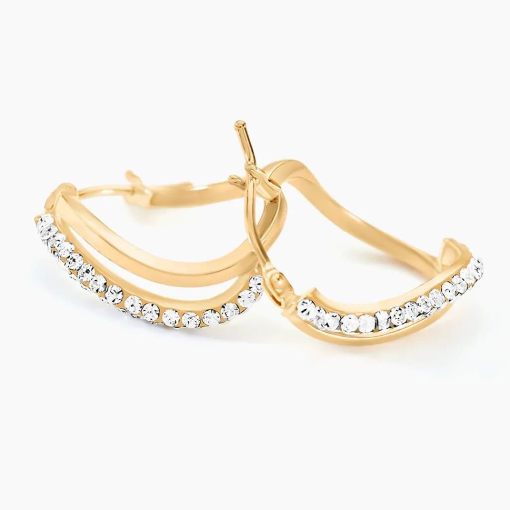 Histoire d'Or Créoles Hekate Or Jaune Strass or jaune strass blanc