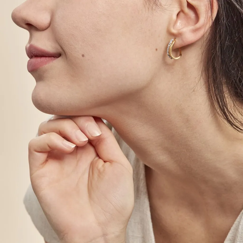 Histoire d'Or Créoles Hekate Or Jaune Strass or jaune strass blanc