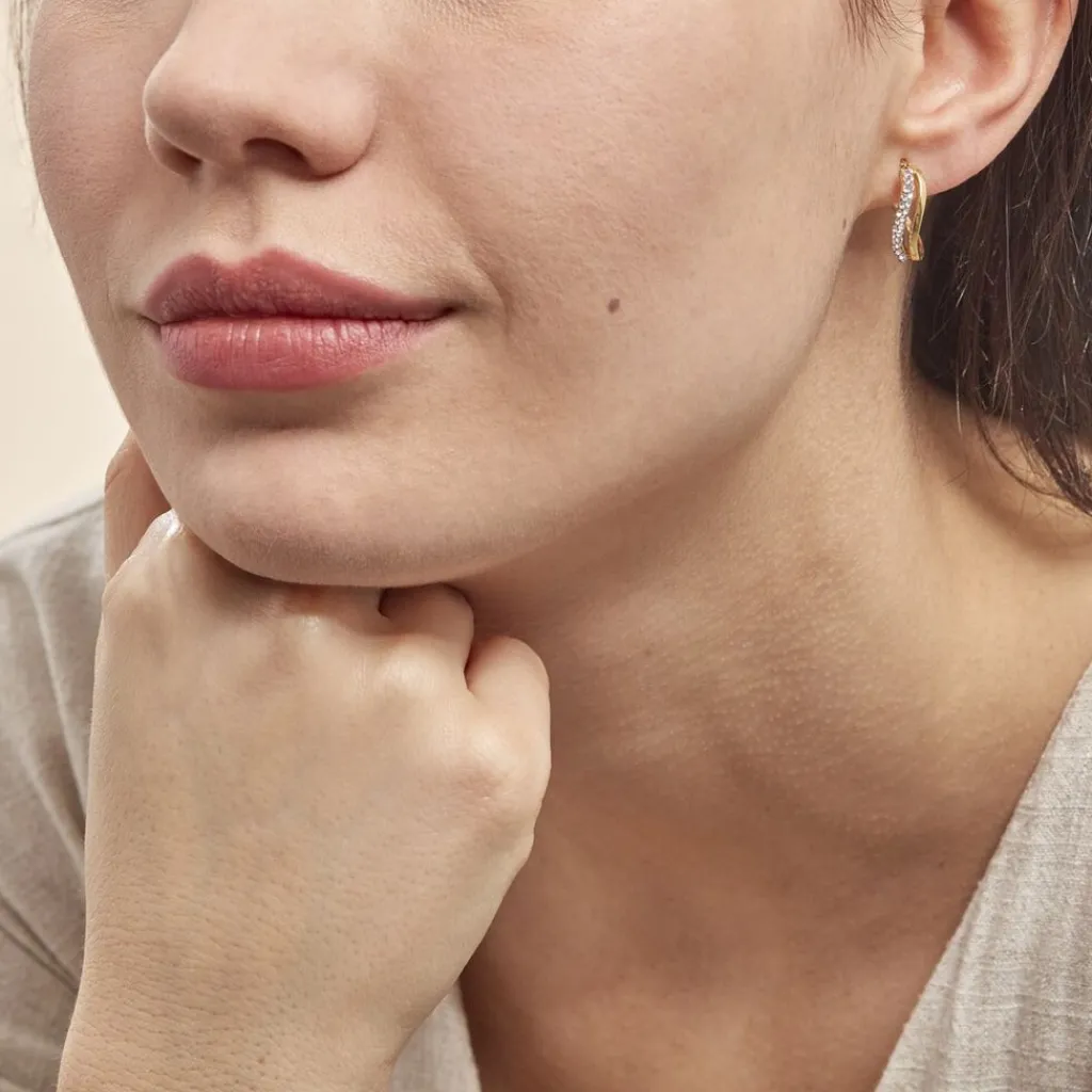 Histoire d'Or Créoles Hekate Or Jaune Strass or jaune strass blanc