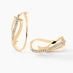 Histoire d'Or Créoles Hilharriette Or Jaune Strass Best