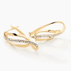 Histoire d'Or Créoles Hilharriette Or Jaune Strass Best