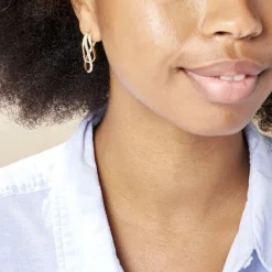 Histoire d'Or Créoles Hilharriette Or Jaune Strass Best