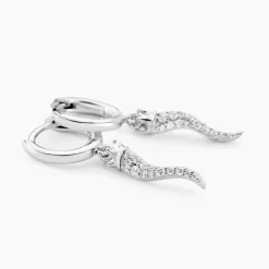 Histoire d'Or Créoles Horn Argent Blanc Oxyde De Zirconium Discount