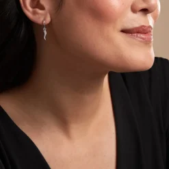 Histoire d'Or Créoles Horn Argent Blanc Oxyde De Zirconium Discount