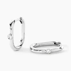 Histoire d'Or Créoles Infini Pop Argent Blanc Oxyde De Zirconium New