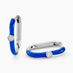 Histoire d'Or Créoles Infini Pop Argent Blanc Oxyde De Zirconium Clearance