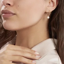 Histoire d'Or Créoles Inoussia Rondes Or Jaune Perle De Culture Clearance