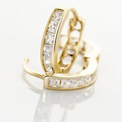 Histoire d'Or Créoles Ivria Or Jaune Oxyde De Zirconium