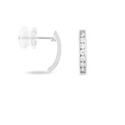 Histoire d'Or Créoles Jacoba Rondes Or Blanc Oxyde De Zirconium Sale