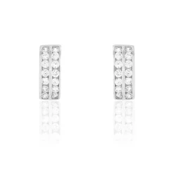 Histoire d'Or Créoles Jacobee Rondes Or Blanc Oxyde De Zirconium Hot