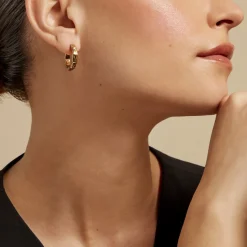 Histoire d'Or Créoles Janina Acier Jaune Clearance